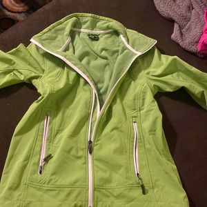 Long sleeve green jacket soft inside.